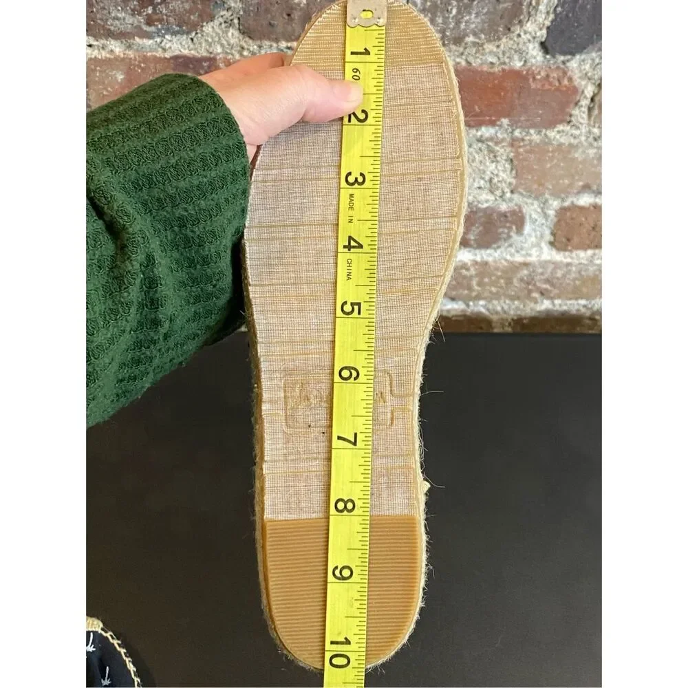 Sam Edelman Navy Palm Tree Espadrille Sandal Flats Size 8
